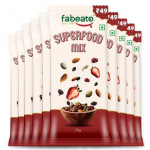 Fabeato Munch on the Go Sn&auml;kk Premium Supertoidu Segu | P&auml;hklid, Kuivatatud Puuviljad, Seemned ja Marjad | Iga Pakike 25g | Pakk 10 tk