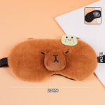Koomiksiga Kawaii l&otilde;unauinaku silmakaitse silmaplaaster armas loominguline plush kapibaara j&auml;&auml;kompress valgust blokeeriv silmamask kingitused