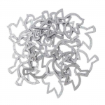 24 silhouettes en bois tourterelles ouvertes argent&eacute;es