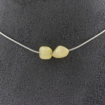 Collier - A Bijoux - Calcite jaune - 2 perles - Acier inoxydable - Longueur personnalisable
