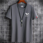 QICED Suvine l&uuml;hikeste varrukatega T-s&auml;rk Meeste O-kaelusega Trend Bottom s&auml;rk XXXXXXL tumehall v&auml;rv