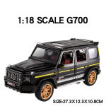 Suur 1:18 T&auml;isskaala Mercedes Benz G700 maastur maastikusulamist metallist mudel auto survevalu s&otilde;iduki m&auml;nguasi mudel heli ja kerge laste m&auml;nguasi auto poiss kingitus must