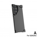 Ebakorrap&auml;rane Metallist Telefoni&uuml;mbris Samsung Galaxy S25 jaoks Kate P&otilde;rutuskindel Alumiinium Soojus Aroomiteraapia D I4Y9 Black-For S25ultra