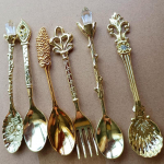 Loov &uuml;hev&auml;rviline 3D lusikakomplekt: 6-osaline roostevabast terasest lauan&otilde;ude komplekt kohvi, supi ja riisi jaoks