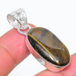 Tiger Eye Handmade 925 Sterling Silver Jewelry Pendant 1.65 a7k30