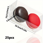 25 tk L&auml;bipaistev Kingituse Pakkimiskarp Makroonikarbid 2 V&auml;ikesele Plastikust &Scaron;okolaadiga Kaetud Oreo K&uuml;psiste Karbid Pulmadeks Pruudidu&scaron;iks Peo Kingitused Pagari&auml;ri Karbid 25pcs transparent