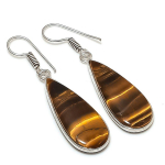 Tiger Eye Handmade 925 Sterling Silver Jewelry Earring 1.81 a4w97