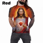 Jeesus Kristlik 3D-tr&uuml;kiga T-s&auml;rk Jeesus armastab iga kristlikku usklikku T-s&auml;rk Jeesus hoiab lammast Vabaaja l&uuml;hikeste varrukatega T-s&auml;rk S