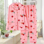 Naiste lahtise kevad- ja s&uuml;gisripatsiga n&ouml;&ouml;pidega pluus + laiad p&uuml;ksid, kaheosaline kodukomplekt 7XL