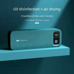 Intelligentne UV-hambaharja sterilisaator koos pistikuvaba hoiustamise ja kiire &otilde;hukuiva hoidjaga Disinfect & Air Dry Rechargeable - English Package sinine