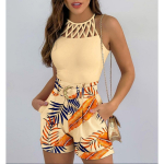 Sleeveless,Hanging Neck New Casual Fashion Suit Women's Clothing M