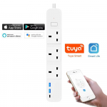 UK Tuya WiFi Nutikas Pikendusjuhe pistikupesadega 2 USB-porti 1 Type-C Kaugjuhtimispult T&ouml;&ouml;tab Google Home Alexa Dot kontoriga UK Plug Socket