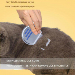 Roostevabast terasest lemmikloomakamm: Kolme ribaga disain lahtiste karvade ja kirpude eemaldamiseks, tihedad hambad massaažiks, ideaalne koerte hooldusvahend Blue Smooth Needle OPP