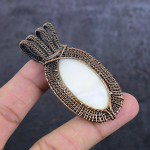 Mother Of Pearl Handmade Copper Wire Wrap Jewelry Pendant 2.68 w2q83