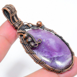 Chevron Amethyst Handmade Copper Wire Wrap Jewelry Pendant 2.80 b6b14