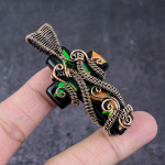 Natural Ammolite Gemstone Handmade Copper Cross Wire Wrap Pendant 2.56 y3r87