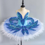 Laste lille&otilde;ie t&uuml;drukute professionaalne balleti tuutu kleit Naiste printsess Luikede j&auml;rv Ballerina lavatantsu kost&uuml;&uuml;m 160cm sinine