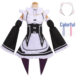 S-3XL Re:Zero Anime Teenindajakost&uuml;&uuml;m - Suur suurus Ram/Rem riietus S