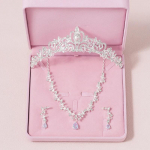 Pruudiehete komplektid Kroon Kaelakee K&otilde;rvar&otilde;ngad Neljaosaline H&otilde;bedane V&auml;rv Naiste Mood Pulma Tiarad(v&auml;lja arvatud kastid)