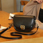 Ehtne Nahast Crossbody V&auml;ike Kott Retro Lehma Nahast Lai &Otilde;larihm &Uuml;he&otilde;larihmaline V&auml;ike Kott Poolkuu Sadulakott must