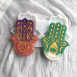 2 tk/komplekt Fatima k&auml;si viirukipulkide alus silikoonvorm DIY jooga tsementkrohv Elulille viirukihoidja alus kodu kaunistus 2pcs
