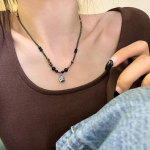 Vintage Hiina stiilis l&otilde;vikujuline ripatsiga helmestest kaelakee naistele meestele &otilde;nnelik punk paar kaelakett etnilise stiili aksessuaarid