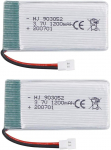 Laetav Lipo aku 3.7V 1200mAh droonidele | &Uuml;hildub Syma X5SC X5SW, Wltoys, JJRC | 15 min lennuaeg | 54x29x9mm &ndash; 27.4g | H&otilde;bedane hall