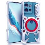 Magnetiline metallist kaitseraam Moto Edge 50 Fusion, X50 Ultra, S50 Neo, Moto G85 jaoks, Raamita 360 kraadi p&ouml;&ouml;rleva hoidjaga ja objektiivikattega Motorola Edge 50 h&otilde;be