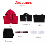 Anime Cos Fullmetal Alchemist Edward Elric Cosplay Kost&uuml;&uuml;mid Punane R&otilde;ivastus Halloweeni J&otilde;ulude &Uuml;likond Kohandatud Suurus Cosplay Kost&uuml;&uuml;m M punane