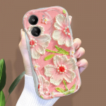 Armas koomiksimustriga kreemja tekstuuriga korpus, lainelise servaga pehme silikoonkaanega telefoni&uuml;mbris Xiaomi Redmi jaoks Redmi 13C 5G