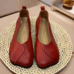 Nahast baleriinid, naiste mokassiinid, kandilise ninaga, madalad vabaajajalatsid, 2025. aasta trend, pehmed ja hubased talvedisaineri naiste kingad 35