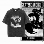 YD SKATE TEEMAGA Tr&uuml;kitud Puuvillane Happega Pestud Graafiline Unisex T-s&auml;rk Lahe SKATEBOARD Streetwear Meeste T-s&auml;rgid Suur Suurus Tee meestele S
