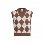 Adidas Originals ruudumustriga V-kaelusega kampsun Spordivest Naiste Topid Pruun Valge IX7815 XS