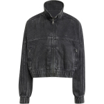 Adidas Originals Premium Essentials &Uuml;hev&auml;rviline L&uuml;hike Teksist Spordijakk Lahtine Pikkade Varrukatega Ameerika Vintage Jakk Naiste jakid Must IW5759 M gray