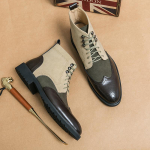 Mood Talvemood Meeste Teravaotsalised Segav&auml;rvilised Patchwork Brogue'id Pahkluusaapad Mehelikud Vabaaja Luksusbr&auml;ndi K&otilde;rged Kingad Zapatos Hombre 38