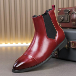 Moodne Luksuslik Disainer Uus Meeste Terava Otsaga Lakknahast Chelsea Vabaaja Pahkluusaapad Meeste Talvised K&otilde;rged Saapad Zapatos Hombre 38 brown