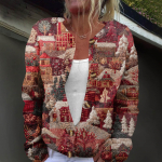 Naiste mood tr&uuml;kitud pikkade varrukatega kootud kardiganist n&ouml;&ouml;biga sulejope XXXXL