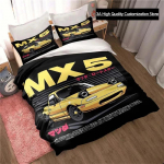 Miata MX-5 NA Racing Multikas Jdm Auto Drift Voodipesu Komplekt, Tekikott Voodikomplekt Tekikattega, Kuningas Kuninganna &Uuml;heinimese Suurus Poisid T&uuml;drukud T&auml;iskasvanud EU single(135x200cm)