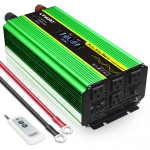 LVYUAN Siinuslaine Inverter 12V 2000W Max 4000W Kaugjuhtimispuldiga DC 12V kuni AC 100V 50Hz 4 AC 4 USB 4 Jahutus Autole Maav&auml;rina Katastroofi Valmisolek Suurep&auml;rane