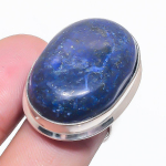 Natural Lapis Lazuli Gemstone 925 Sterling Silver Jewelry Ring Size 5.5 o7m58