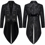 Devil Fashion meeste gooti steampunk frakktjakk must pulma-Halloweeni jakk XXXL must