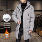 Mao Ren Men's Mid-Length Hooded Padded Jacket 4XL