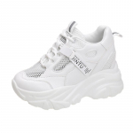 Moodsad suvised hingavad v&otilde;rk-tennised 9,5CM peidetud kontsaga Kevadised k&otilde;rge platvormiga Valged spordiketsid Dad Shoes Kiilud Vabaaja paksud tennised 34 valge