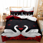 3D Romantiline armastus voodipesukomplekt Yst&auml;v&auml;np&auml;iv&auml; suletekikott Padjap&uuml;&uuml;r 2/3 tk naistepaar noorpaar Kodutekstiilid King Queen-voodi Baby 100x135cm black