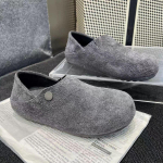 Retro Birkenstockid moekad kingad naiste kevad-s&uuml;gis 2025 uued matt suured varbad lamedad kahe stiiliga vabaaja laisad kingad 35 tumehall v&auml;rv