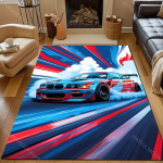 Mitmesuurune Kiiruss&otilde;iduki Prindiga Vaip Magamistuppa Elutuppa Voodi K&otilde;rvale Diivani P&otilde;randamatt Moodne Kodu Dekoor Ala Vaip Vastupidav Luksuslikud Kingitused 50x80cm (20x31in) blue