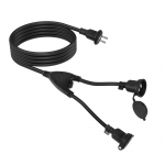 EnergyPro Outdoor, Veekindel Pikendusjuhe, 2-pesaline, 3m, 12A, 125V, Veekindel Toitejuhe LED-valgustusele, PSE-sertifikaadiga, V&auml;litingimustes, Kodus ja T&ouml;&ouml;platsil,