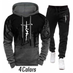 S&uuml;gistalvine mood R&otilde;ivad Spordidress Meeste 2-osaline komplekt kapuutsid + p&uuml;ksid komplektid Meeste dressipluus Sport Joggers dressip&uuml;kste &uuml;likond M