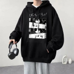 Anime Cos BOCCHI THE ROCK! Kapuuts Kessoku Band Logo Paarid Pusad Goto Hitori Ijichi Nijika Cospaly Suurem&otilde;&otilde;dulised pikkade varrukatega mees 2XL black