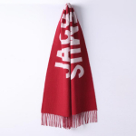 Jacquemus S&uuml;gis/Talv 2025 Unisex Villane Jacquard Snood-sall 200x35CM punane